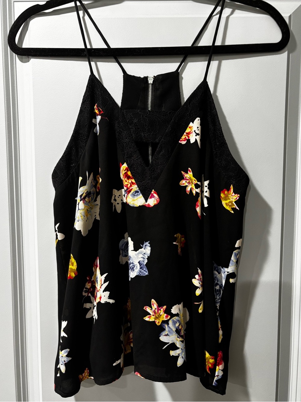 Express Black Floral Spaghetti Strap